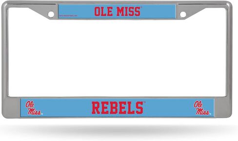 Rico Industries NCAA Mississippi Rebels أزرق فاتح مقاس 12 بوصة × 6 بوصة من الكروم الفضي للسيارة/الشاحنة/سيارات الدفع الرباعي in Saudi Arabia