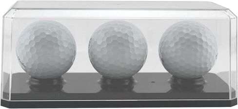 بايونير بلاستيك 143C3GOLF-BB حافظة عرض كرة جولف من البلاستيك الشفاف 3 مع قاعدة سوداء، 6.125 بوصة عرض × 2.625 بوصة عمق × 2.25 بوصة ارتفاع in Kuwait