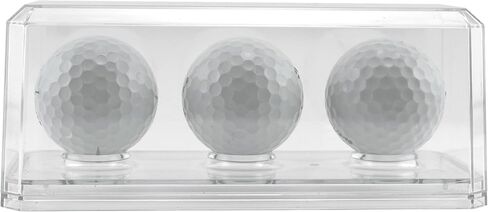 بايونير بلاستيك 143C3GOLF-BB حافظة عرض كرة جولف من البلاستيك الشفاف 3 مع قاعدة سوداء، 6.125 بوصة عرض × 2.625 بوصة عمق × 2.25 بوصة ارتفاع in Kuwait