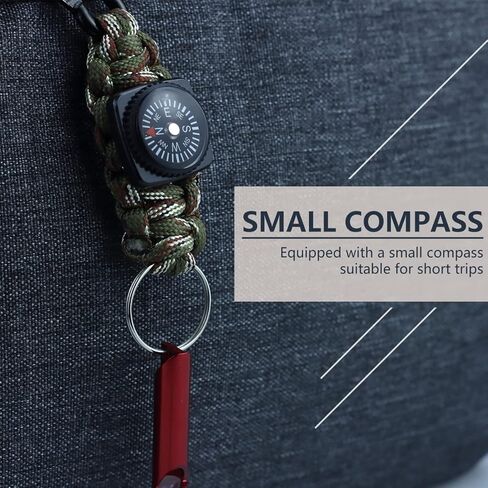 عبوتان من صفارة النجاة في حالات الطوارئ مع بوصلة وسلسلة مفاتيح باراكورد مضفرة مع حلقة تسلق متعددة الوظائف بوصلة صفارة لسلسلة المفاتيح للمشي لمسافات طويلة في الهواء الطلق والصيد وركوب القوارب وصيد الأسماك in Kuwait