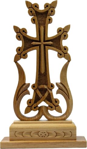 طاولة أرمنية متقاطعة خشبية "KHACHKAR" صليب للمكتب أفضل هدية تذكارية أرمنية (خشب الجوز) in Kuwait