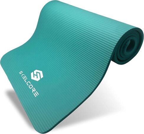 3/8" Extra Long Exercise Mat - All Purpose Extra Thick Non Slip Yoga and Fitness Mats for Exercise with Carrying Strap in Saudi Arabia