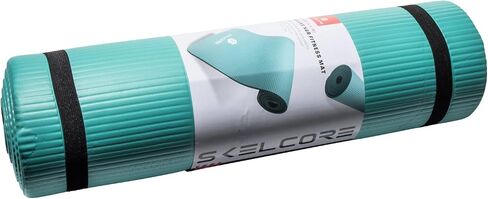 3/8" Extra Long Exercise Mat - All Purpose Extra Thick Non Slip Yoga and Fitness Mats for Exercise with Carrying Strap in Saudi Arabia