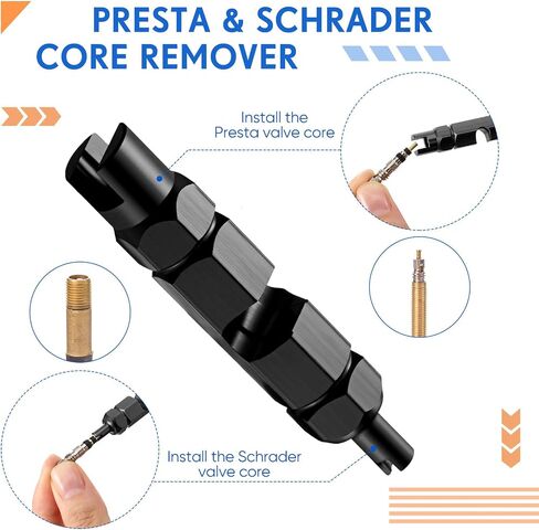 Frienda Valve Core Remover Tool Kit Bicycle Valve Core Tightening Tool and 10 Pieces Valve Cores Brass for Bike Bicycle Tire Application in Saudi Arabia