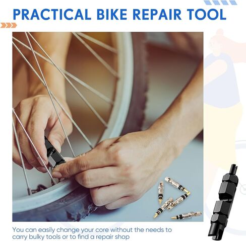 Frienda Valve Core Remover Tool Kit Bicycle Valve Core Tightening Tool and 10 Pieces Valve Cores Brass for Bike Bicycle Tire Application in Saudi Arabia