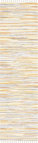 SAFAVIEH Rag Rug Collection Accent Rug - 2' x 3', Black & Multi, Handmade Boho Stripe Cotton, Ideal for High Traffic Areas in Entryway, Living Room, Bedroom (RAR129Q) in Saudi Arabia