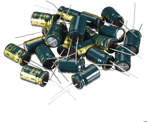 uxcell Aluminum Radial Electrolytic Capacitor Low ESR Green with 22uF 250V 105 Celsius Life 3000H 10 x 16 mm High Ripple Current,Low Impedance 20pcs in Saudi Arabia