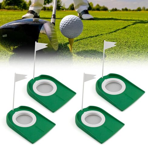 كأس وضع الجولف مع FLA 4 قطع أدوات تدريب على فتحات الجولف في الأماكن المغلقة والمنزل والمنزل في الهواء الطلق معدات تدريب الجولف مع ثقوب وأعلام بلاستيكية لوضع مجموعة داخلية خضراء in Kuwait