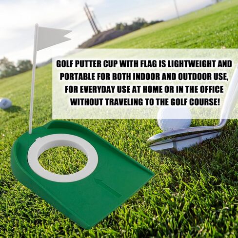 كأس وضع الجولف مع FLA 4 قطع أدوات تدريب على فتحات الجولف في الأماكن المغلقة والمنزل والمنزل في الهواء الطلق معدات تدريب الجولف مع ثقوب وأعلام بلاستيكية لوضع مجموعة داخلية خضراء in Kuwait