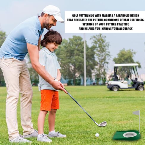 كأس وضع الجولف مع FLA 4 قطع أدوات تدريب على فتحات الجولف في الأماكن المغلقة والمنزل والمنزل في الهواء الطلق معدات تدريب الجولف مع ثقوب وأعلام بلاستيكية لوضع مجموعة داخلية خضراء in Kuwait