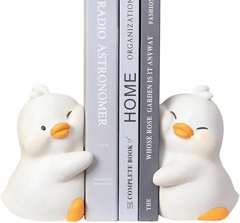 Cute Duck Resin Bookends,Resin Decorative Bookends Anti Slip Bookshelves Study Desk Decorative Bookends Book Ends Book Stand Holder in Kuwait