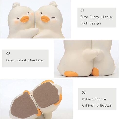 Cute Duck Resin Bookends,Resin Decorative Bookends Anti Slip Bookshelves Study Desk Decorative Bookends Book Ends Book Stand Holder in Kuwait