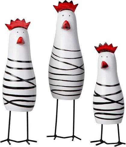 Wood Cute Chicken Chook Carving Figurines for Home Decor Pack of 3 Pcs in Saudi Arabia