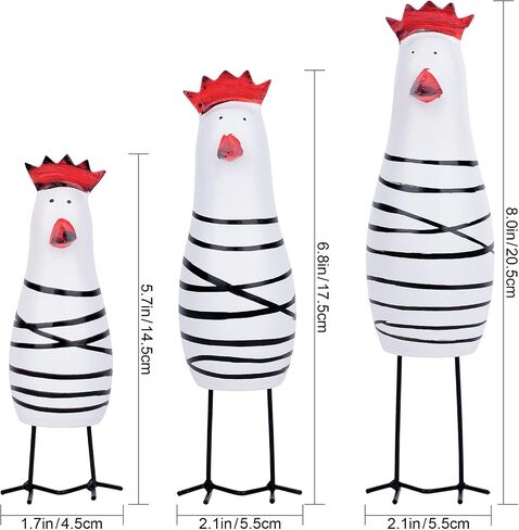 Wood Cute Chicken Chook Carving Figurines for Home Decor Pack of 3 Pcs in Saudi Arabia