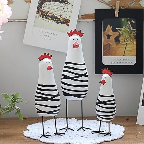 Wood Cute Chicken Chook Carving Figurines for Home Decor Pack of 3 Pcs in Saudi Arabia