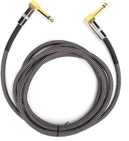 Guitar Cable - 6.35MM Male Head Audio Guitar Cable 10ft Electric Guitar Amplifier Cord - Right Angle to Right Angle 1/4 Inch Instrument Cable Guitar Amp Cable(Black) in Saudi Arabia