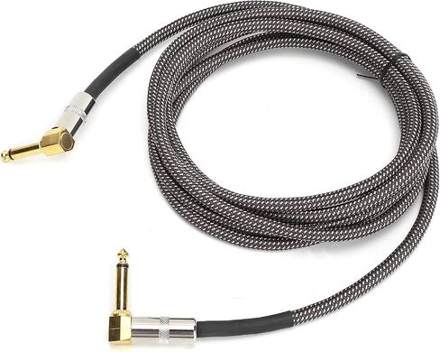 Guitar Cable - 6.35MM Male Head Audio Guitar Cable 10ft Electric Guitar Amplifier Cord - Right Angle to Right Angle 1/4 Inch Instrument Cable Guitar Amp Cable(Black) in Saudi Arabia