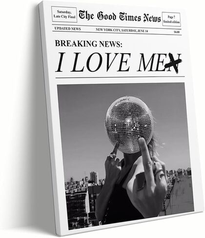 Better Late Than Ugly Poster Black and White Newspaper Postes Girl Dorm Room Art Women Wall Art College Decor Newspaper print Bar Cart Art Wall Art Trendy Print Canvas Poster 12x16in Unframed poster in Saudi Arabia