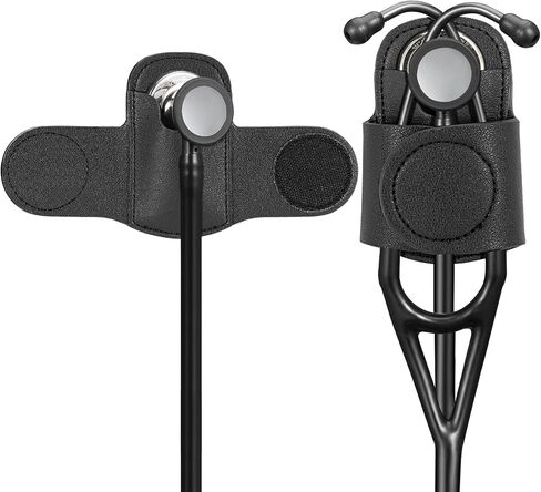 Leather Stethoscope Holder Hip Clip, Stethoscope Hip Holder for Waist Belt, Clip-on Stethoscope Holder for Physicians Nurses (black) in Saudi Arabia