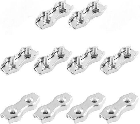 Duplex Wire Rope Clips Stainless Steel 316 Double Bolt Cable Clamp Marine Grade,10 Pcs (M3) in Saudi Arabia