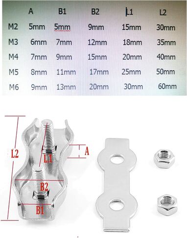 Duplex Wire Rope Clips Stainless Steel 316 Double Bolt Cable Clamp Marine Grade,10 Pcs (M3) in Saudi Arabia