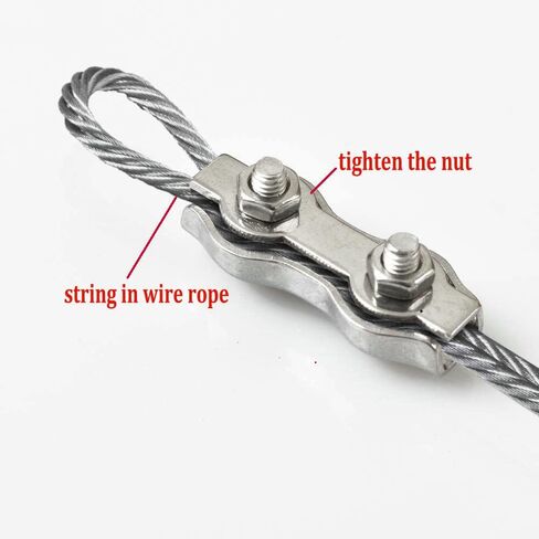 Duplex Wire Rope Clips Stainless Steel 316 Double Bolt Cable Clamp Marine Grade,10 Pcs (M3) in Saudi Arabia