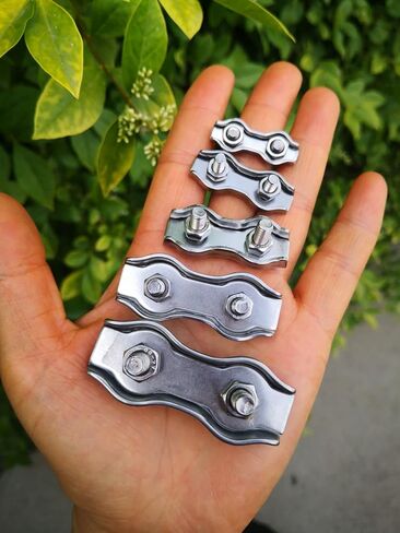 Duplex Wire Rope Clips Stainless Steel 316 Double Bolt Cable Clamp Marine Grade,10 Pcs (M3) in Saudi Arabia