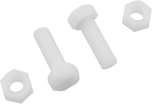 DZS ELEC 30 زوج M6x25mm النايلون الأبيض كامل الموضوع عرافة مسمار لولبي الرأس ومجموعة الجوز عرافة البراغي البلاستيك صواميل سداسية in Kuwait