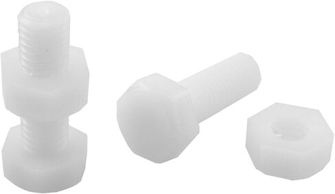 DZS ELEC 30 زوج M6x25mm النايلون الأبيض كامل الموضوع عرافة مسمار لولبي الرأس ومجموعة الجوز عرافة البراغي البلاستيك صواميل سداسية in Kuwait