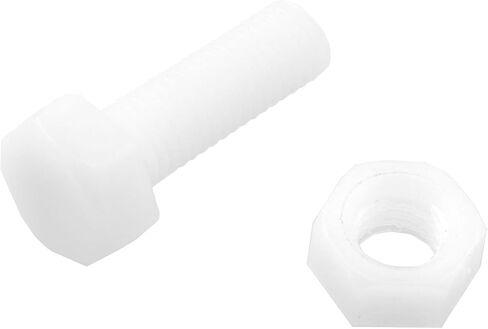 DZS ELEC 30 زوج M6x25mm النايلون الأبيض كامل الموضوع عرافة مسمار لولبي الرأس ومجموعة الجوز عرافة البراغي البلاستيك صواميل سداسية in Kuwait