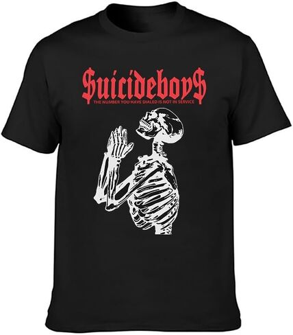 Skull Music Hip Hop T-Shirt, Black, Short Sleeve, Round Neck in Saudi Arabia