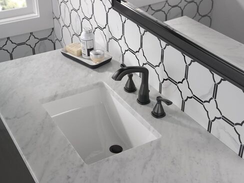 Delta Faucet Stryke Widespread Bathroom Faucet Chrome, Bathroom Faucet 3 Hole, Diamond Seal Technology, Metal Drain Assembly, Chrome 35776-MPU-DST in Saudi Arabia