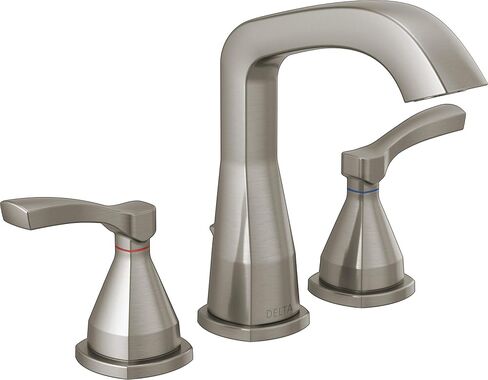 Delta Faucet Stryke Widespread Bathroom Faucet Chrome, Bathroom Faucet 3 Hole, Diamond Seal Technology, Metal Drain Assembly, Chrome 35776-MPU-DST in Saudi Arabia