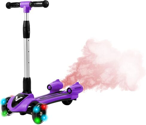 سكوتر فوييجر ستريمر بارتفاع قابل للتعديل بثلاث عجلات | ألعاب ممتعة في الهواء الطلق للأولاد والبنات، توجيه سهل، عجلات إضاءة LED، رذاذ مضيء، مؤثرات صوتية in Kuwait