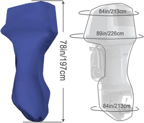 Outboard Motor Cover 600D Boat Motor Cover Full Waterproof UV Resistant Engine Cover Heavy Duty Blue Fit for 20 to 30HP Boat Motor in Saudi Arabia