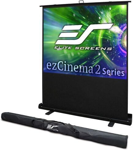 Elite Screens ezCinema 2, 95-inch 16:9 Manual Floor Pull Up Scissor Backed Projector Screen, Portable Home Office Classroom Front Projection w/ Carrying Bag, US Based Company 2-YEAR WARRANTY, F95XWH2 in Kuwait