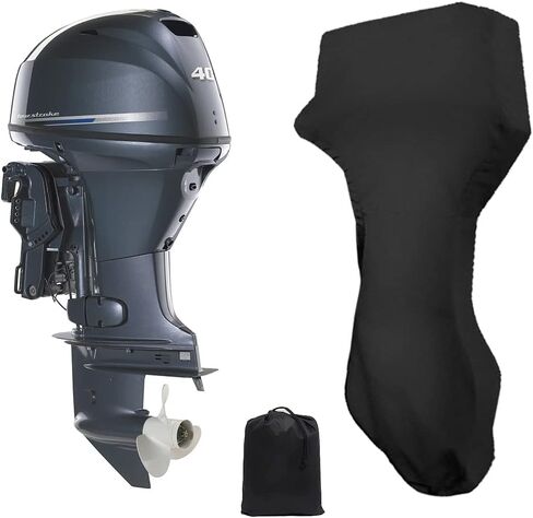 Outboard Motor Cover 600D Boat Motor Cover Full Waterproof UV Resistant Engine Cover Heavy Duty Blue Fit for 20 to 30HP Boat Motor in Saudi Arabia