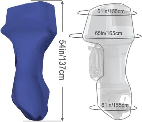 Outboard Motor Cover 600D Boat Motor Cover Full Waterproof UV Resistant Engine Cover Heavy Duty Blue Fit for 20 to 30HP Boat Motor in Saudi Arabia
