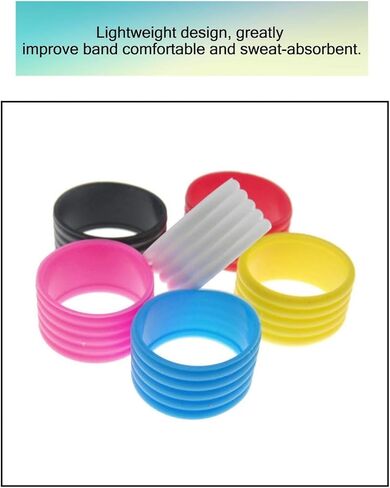 5Pcs Black Tennis Racket Handle Rubber Ring Stretchy Tennis Racquet Band Overgrips, Tennis Racket Grips, Racquet Accessories in Saudi Arabia
