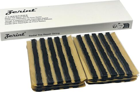 TS-135C50 شرائط إصلاح ثقب الإطارات بدون أنابيب للطوارئ، أوتار إصلاح الإطارات، أو سدادات الإطارات أو دراجة نارية لشاحنة السيارة (1/8 بوصة × 4 بوصة، بني 50 شريطًا) in Kuwait