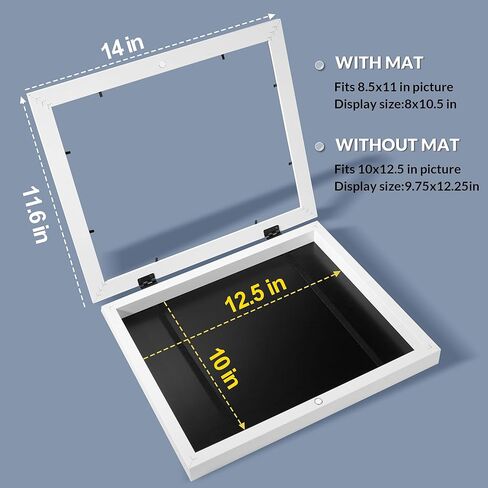 LaVie Home 10x12.5 Kids Art Frame 2 Packs Black Art Frame for Kids Artwork Changeable- Displays10x12.5 Without Mat, Horizontal and Vertical Wall Mount for Children Art Projects in Kuwait