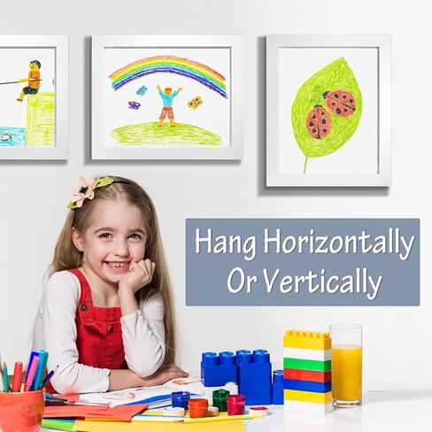 LaVie Home 10x12.5 Kids Art Frame 2 Packs Black Art Frame for Kids Artwork Changeable- Displays10x12.5 Without Mat, Horizontal and Vertical Wall Mount for Children Art Projects in Kuwait