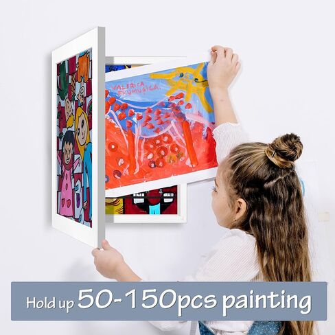 LaVie Home 10x12.5 Kids Art Frame 2 Packs Black Art Frame for Kids Artwork Changeable- Displays10x12.5 Without Mat, Horizontal and Vertical Wall Mount for Children Art Projects in Kuwait