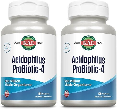 كال أسيدوفيلوس 500 مليون كائن حي بروبيوتيك - 4 كبسولات، 100 عدد | حزمة من 2 in Kuwait