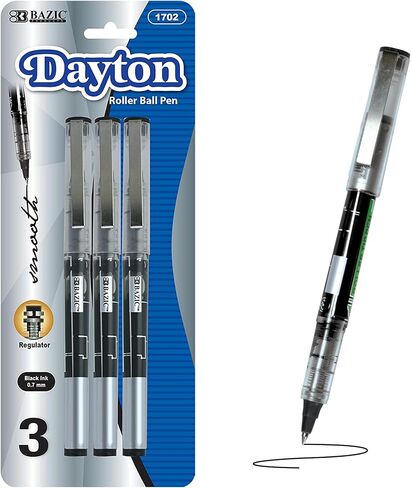 قلم كرة دوارة دايتون من بازيك 0.7 مم، ألوان متنوعة، أقلام حبر سائلة متدفقة منظمة، أقلام كرة دوارة كتابة سلسة للمكتب (6/عبوة)، عبوة واحدة in Kuwait