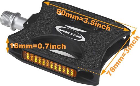 دواسات دراجة VENZO Mountain Bike City E-Bike CNC من الألومنيوم Cr-Mo محكمة الغلق مقاس 9/16 بوصة - مع سطح من ورق الرمل المضاد للانزلاق - قبضة عصرية in Kuwait