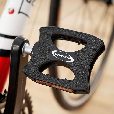 دواسات دراجة VENZO Mountain Bike City E-Bike CNC من الألومنيوم Cr-Mo محكمة الغلق مقاس 9/16 بوصة - مع سطح من ورق الرمل المضاد للانزلاق - قبضة عصرية in Kuwait