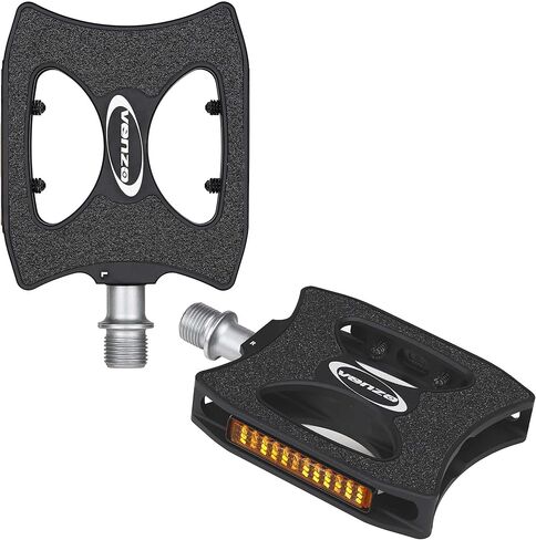 دواسات دراجة VENZO Mountain Bike City E-Bike CNC من الألومنيوم Cr-Mo محكمة الغلق مقاس 9/16 بوصة - مع سطح من ورق الرمل المضاد للانزلاق - قبضة عصرية in Kuwait