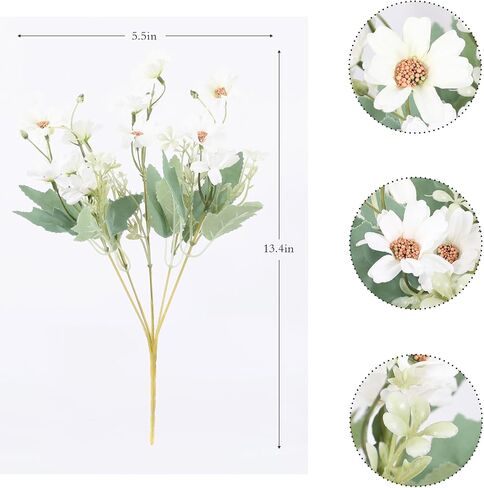 1 Pc Artificial Flowers, 13 Inch Fake Slik Daisy Chrysanthemum Plants with Slik Greenery and Blossom for Spring Indoor Outdoor Decoration (Dark Pink) in Saudi Arabia