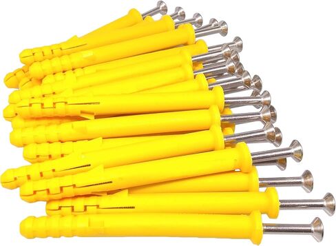 50pcs 304 Stainless Steel M5 x 40mm Phillips Flat Head Self Tapping Screws and 8 x 40mm Plastic Drywall Ribbed Anchors in Saudi Arabia